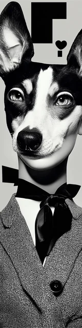 Free printable dog bookmark featuring gray and white high fashion dog